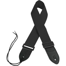 Sleek Black Polypro Guitar/Bass Strap - Adjustable 100cm to 150cm Comfort Fit