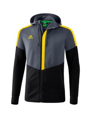 Erima Squad Training Jacket With Hood - slate grey/black/yellow /Gr: 3XL