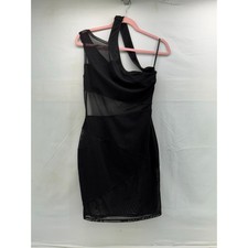 Dreamgirls black 1 shoulder L body contour dress party