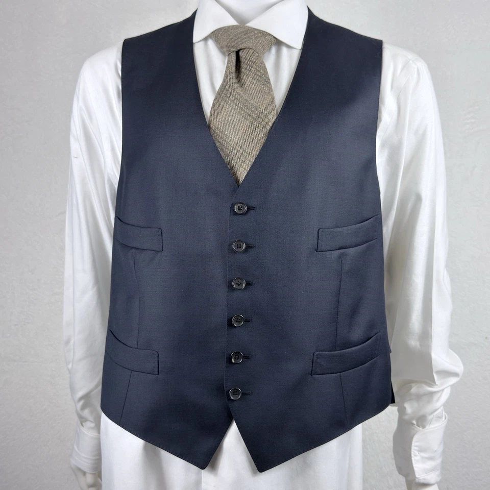 Tom Ford Waistcoat Navy Blue Solid 100% Wool Sz 54IT 44US Suit Vest NWOT - Image 2 of 4