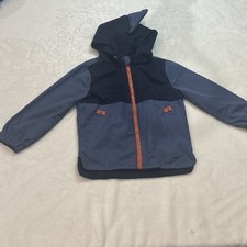 Tommy Bahama 3T boys Gray And navy spring windbreaker hooded jacket With Fin