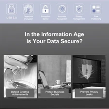 Encrypted USB Flash Drive Fingerprint-Secured USB 3.1 Flash Drive 8-256GB SQYP