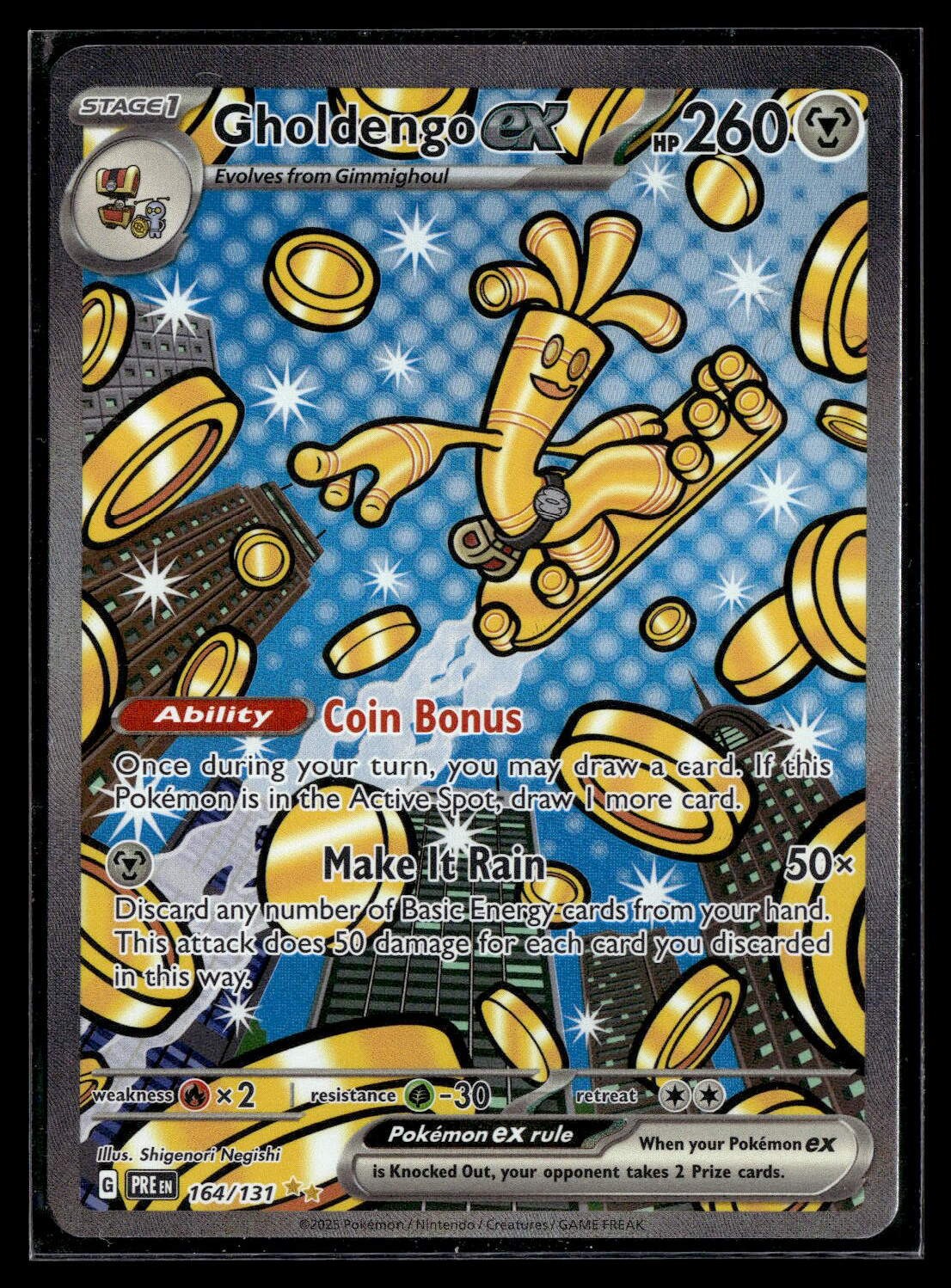 Pokémon SV: Prismatic Evolutions #164/131 Gholdengo ex Holo