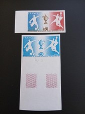 France Yt 1940 Football variété non dentelé et essai de couleur neufs XX 