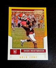2017 Score Dede Westbrook #/50 Rookie Gold Zone #415 RC Football Card Oklahoma. rookie card picture