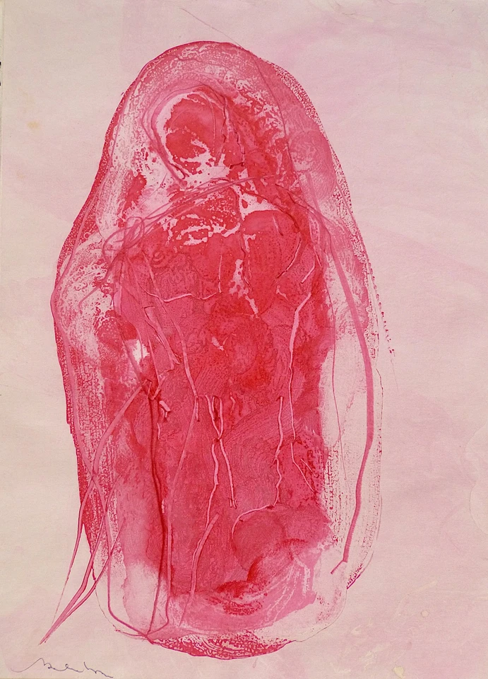 FREIER KÖRPER original-Kunst grosse Zeichnung abstrakt Malerei Aquarell BELAUBRE - Bild 1 von 1