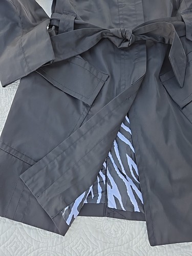 WORTHINGTON Regen Trench Jacke Mantel schwarz Größe S Zebra gefüttert EUC leicht - Bild 3 von 12