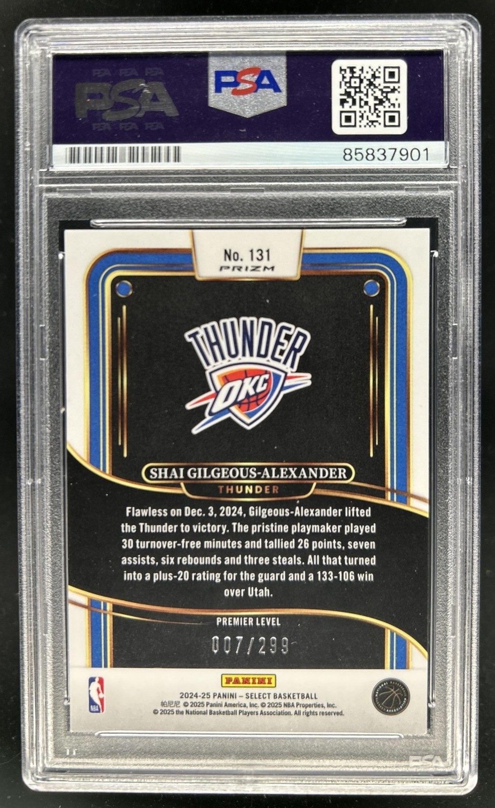 Trading Card Shai Gilgeous-Alexander IP Autograph PSA DNA Authentic Auto view 2