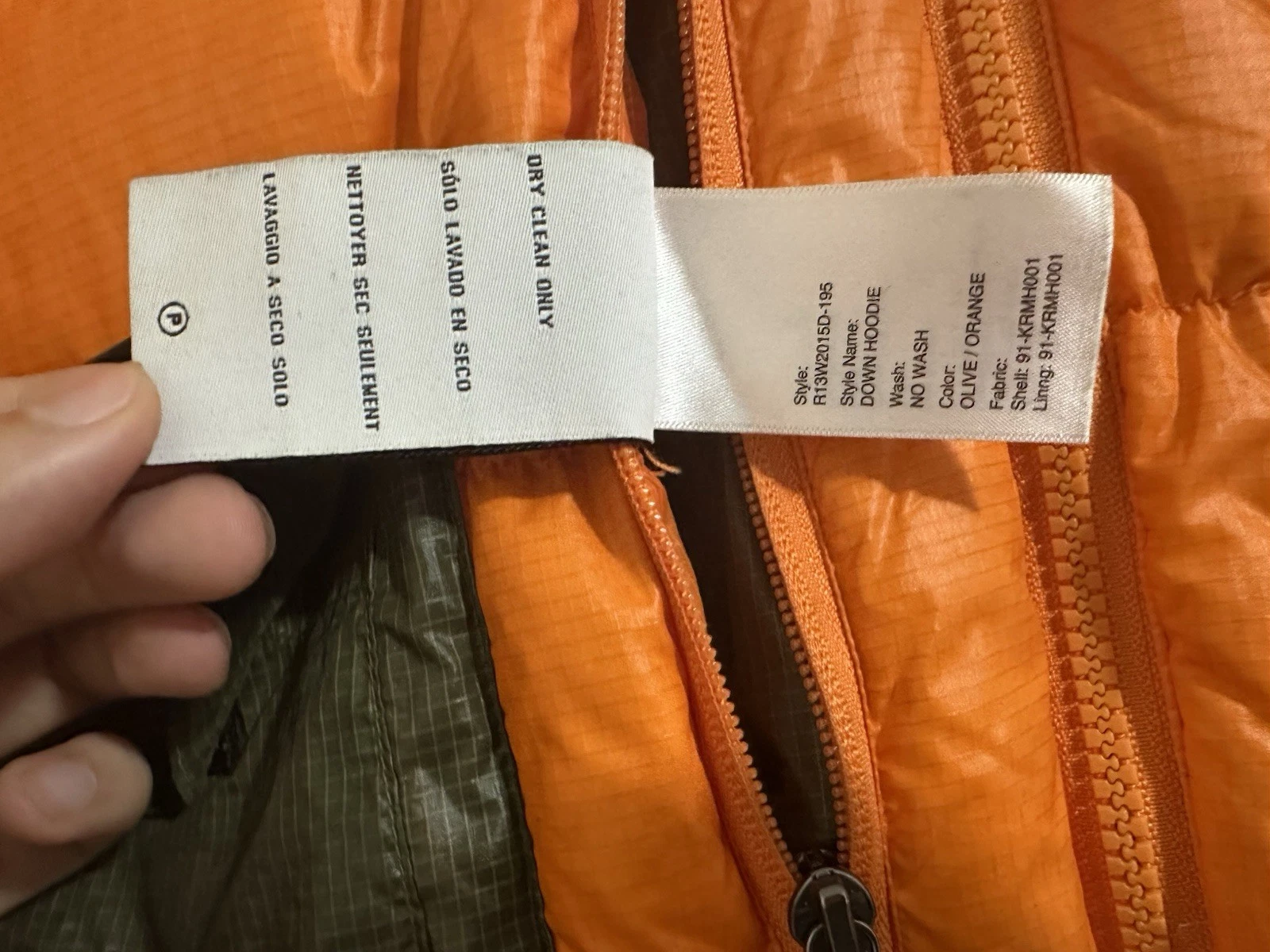 R13 Reversible Hooded 850+ Down Puffer Jacket Green/Orange women’s L image 7