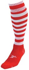 Precision Hooped Pro Football Socks Adult 7-11 Red/White 7-11 Red/White