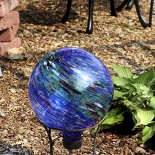 Northern Lights Glass Gazing Globe - 10 in by Sunnydaze