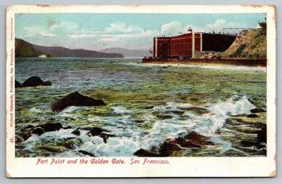 Fort Point and Golden Gate view with surf, San Francisco, California   Postcard