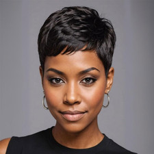 Short Pixie Cut Wigs for Black Women Super Short Hair Wig Black Pixie Cut Wig Sh