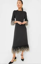 Tuckernuck Pomander Place Black Lillith Dress S Lace Trim Cocktail Party NWT