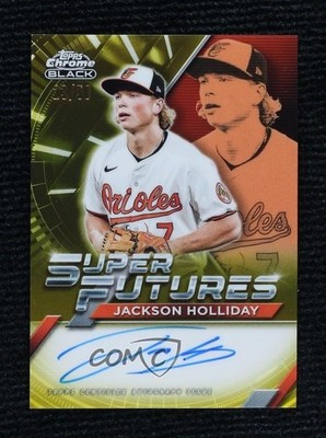 2025 Chrome Black Super Futures Gold Refractor 23/50 Jackson Holliday Auto 1ut0