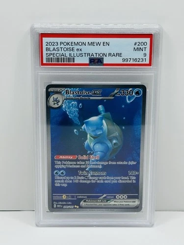 🔥Pokemon Blastoise ex 151 MEW EN Special Illustration Rare #200 PSA 9 Mint!🔥