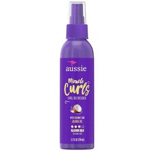 2 PIECE Aussie Miracle Curls Refresher Medium Hold Coconut Jojoba Oil 5.7 oz