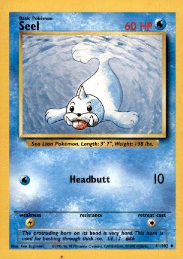 Seel 61/130 Uncommon Base Set 2 Pokemon Near Mint