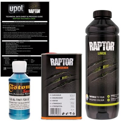 U-POL Raptor Tintable Blue Metallic Spray-On Truck Bed Liner Coating,1 Liter