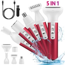 5-in-1 Women Electric Shaver USB Rechargeable Wet Dry Body Razor for Bikini Leg