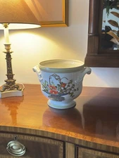 Antique Neoclassical Mottahedeh Vista Alegre Porcelain Cachepot 10” Chinoiserie