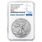 2021 (W) $1 1-oz T-2 American Silver Eagle NGC MS70 ER Blue Label