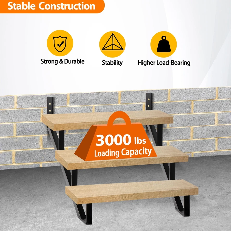 Elevador de escalera de acero - Paquete de 2 cuerdas, 3 peldaños para cubierta, larguero de acero resistente - NUEVO Foto 3 de 4