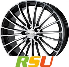 Brock B24 schwarz front-poliert 7.5x17" ET45 LK5 108 ML 72.6 Alufelgen 17 Zoll