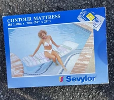 Vintage Pool Float Sevylor NOS 74” X 29” Contour Mattress Made In Taiwan