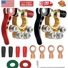 Car Battery Terminal Connectors, 2pcs Battery Terminals Top Post, 4 Way Auto ...