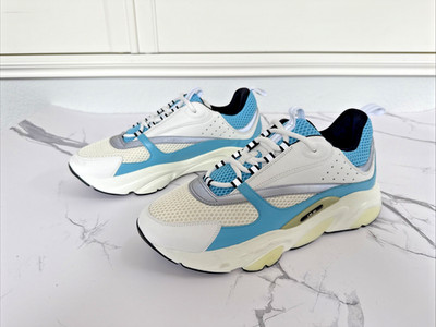 Size 43EU/10US Dior B22 Reflective Sneaker  White Blue  100% Authentic $1300