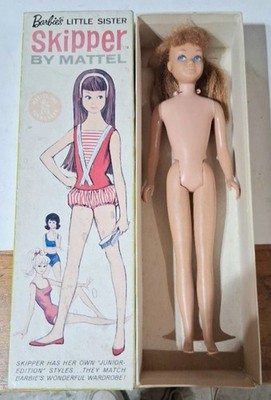 Vintage 1963 Skipper Mattel Original Box 0950 Redhead Barbie Doll & Shoes Sister