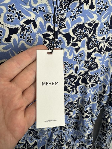 Me+Em Graphic Ribbon Floral Print Midi Dress UK 14 New With Tags - Picture 7 of 12