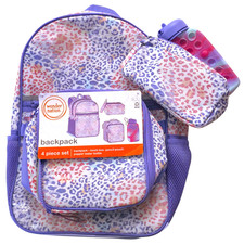 Wonder Nation 17 4 Piece Leopard Backpack Set...
