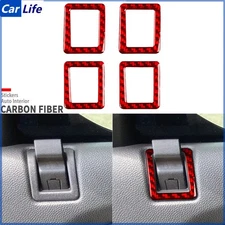 Red Carbon Fiber Interior Door Lock Pin Cover Trim For Cadillac Escalade 2007-14