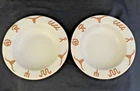 Frankoma King Ranch Bone White Set of 2 Rimmed Soup Bowls Longhorn Pottery A