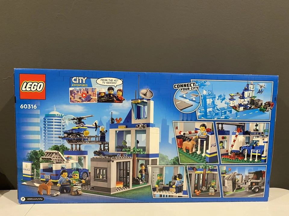 Lego City Police Station 60316 con furgoneta helicóptero y camión de basura NUEVO Foto 2 de 4