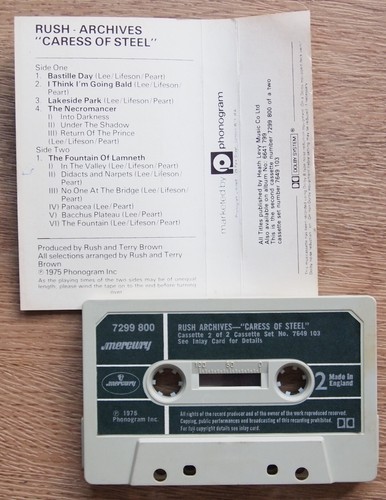 RUSH - CARESS OF STEEL (MERCURY 7649103) 1978 UK CASSETTE TAPE REISSUE ARCHIVES - Picture 3 of 3