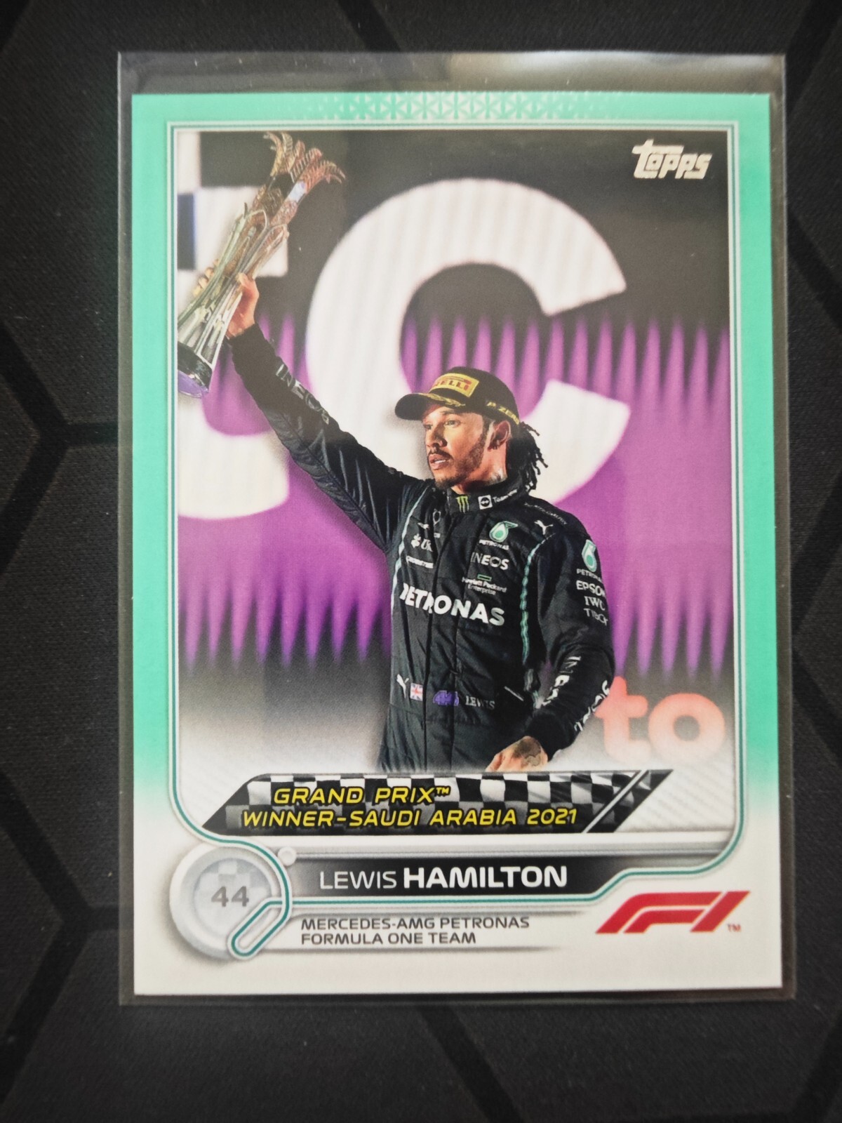 2022 Topps Formula 1 Racing Aqua Lewis Hamilton 129/199