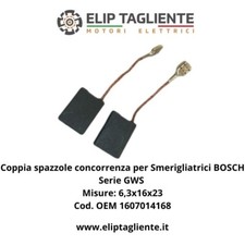 SPAZZOLE CARBONCINI 6,3X16X23  KIT 2 PZ BOSCH SMERIGLIATRICE 