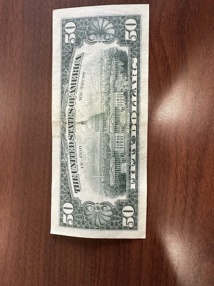 1963A  Mis-cut $50 STAR NOTE - Image 3 of 4