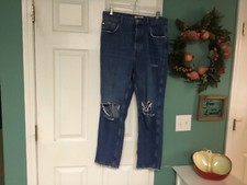 We the Free FREE PEOPLE Jeans Crop Straight Leg Button Fly Size 30 CON54 