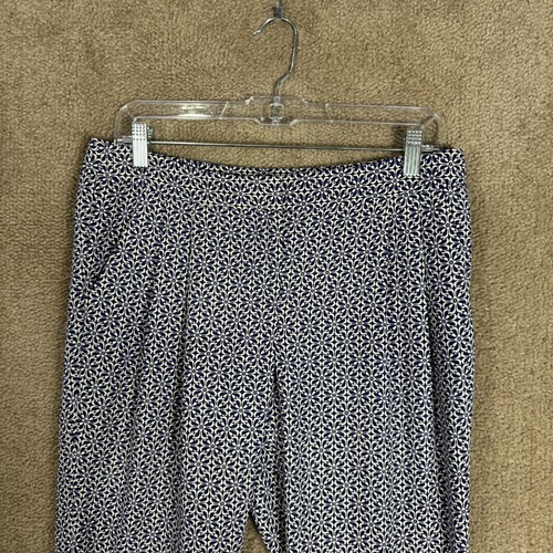 Ann Taylor Loft Marisa Ankle Pants Womens Size 4 Sea Flower Fluid Crepe Cuffed - Picture 2 of 11