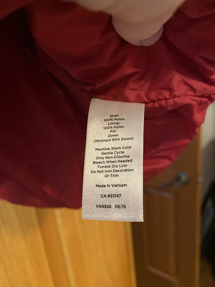 Chaleco acolchado Talbots para mujer mediano pequeño rojo 2 vías bolsillos con cremallera cálido Foto 3 de 4