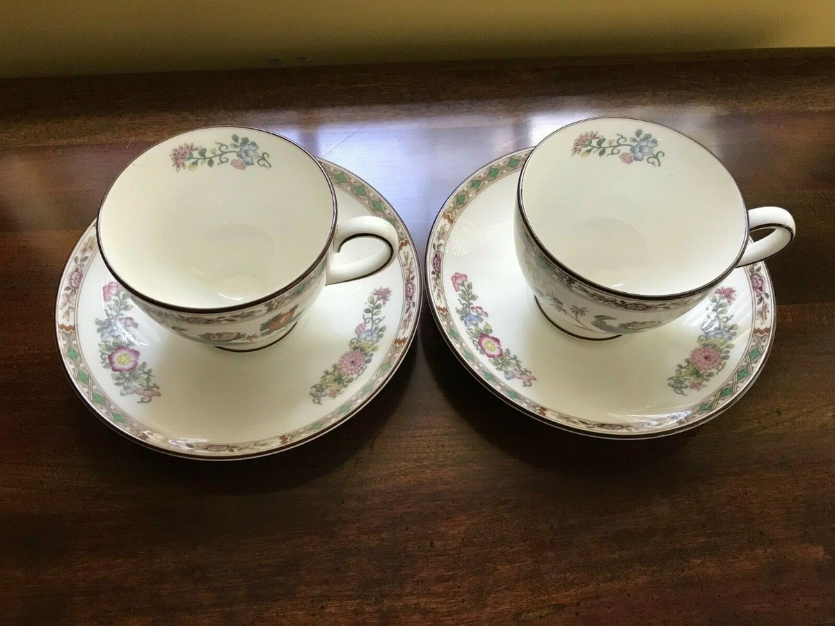 2) VINTAGE WEDGWOOD KUTANI CRANE CUP & SAUCER SET, EXCELLENT | eBay