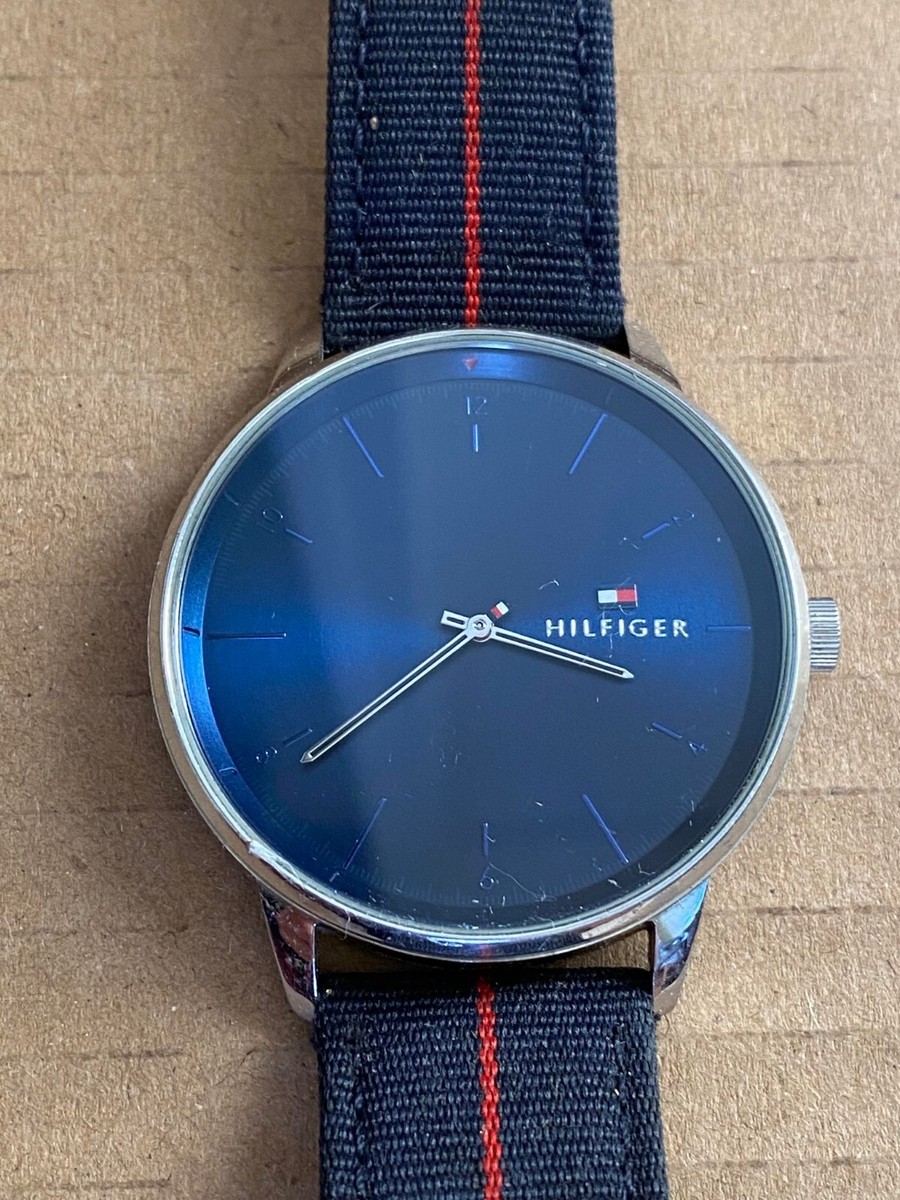 Tommy Hilfiger Hendrix Blue Dial Fabric/ Leather Men's Watch