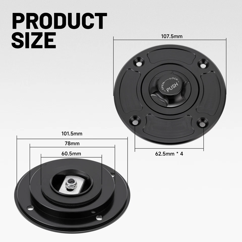 Keyless Fuel Gas Tank Cap For Suzuki GSXR600 1997–2002 2003 GS600F 2000–2001 - Imagem 2 de 4