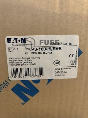 1pc New EATON MOELLER Disconnect Switch P3-100/I5/SVB