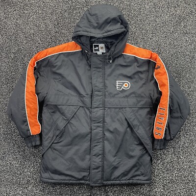 Vintage Philadelphia Flyers Jacket Adult Large Embroidered Quilted Puffer Zip Up