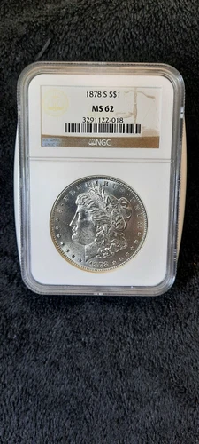 Unbelievably Beautiful Morgan for It's Grade:  1878-S Morgan Dollar, MS 62 (NGC)